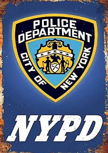 

New York City Police Department Tin Sign Metal Decor Metal Sign Wall Metal Tin Sign Size 8X12 Inches