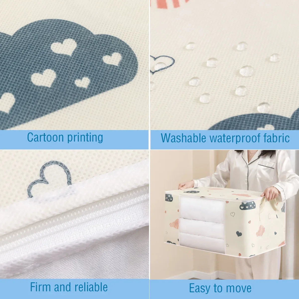 4/2/1PCS Quilt Storage Bags Large Capacity Sorting Bag Clothes Duvet Blanket Dustproof Closet Under-Bed Moisture Proof Organizer 6
