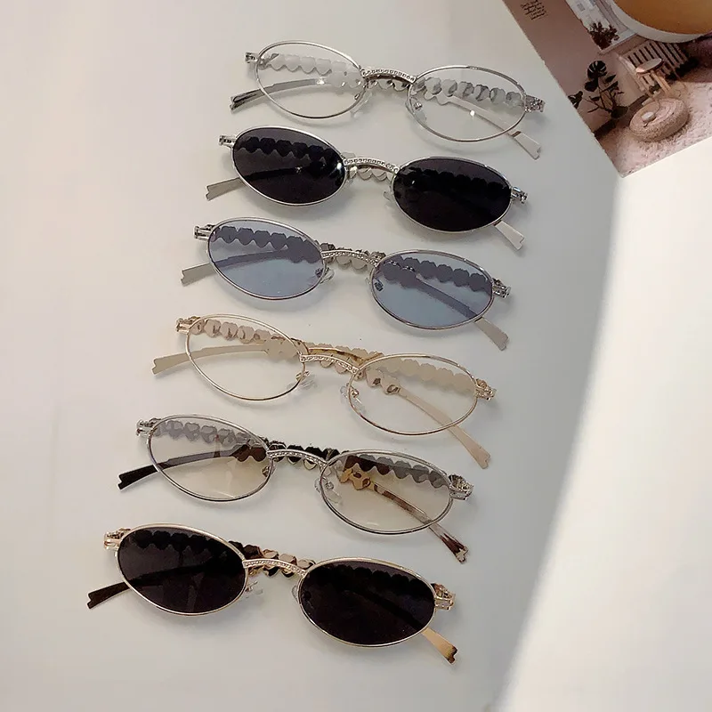 Vintage Metall Runde Sonnenbrille für Damen und Herren Kreisförmige Sonnenbrillen Ovale Brillen für Männer und Frauen – Detail 1