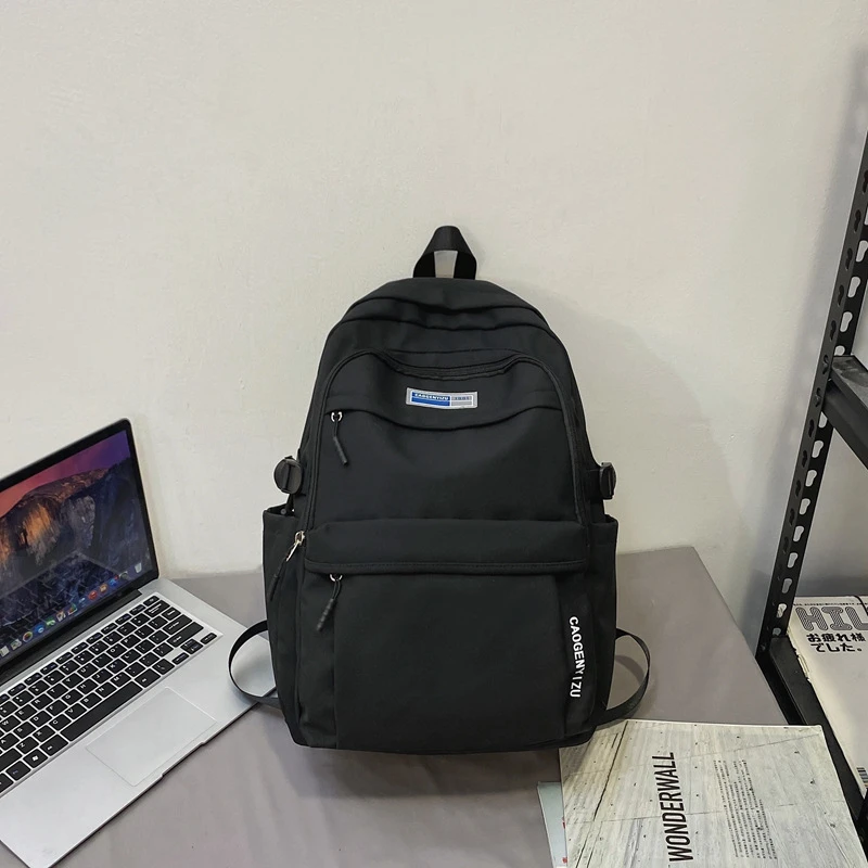 2022 New Backpack High School Students Simple Solid Color Schoolbag Men And Girls Large Capacity Travel Leisure Backpack