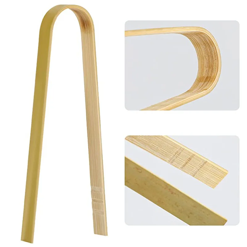 Mini Bamboo Tongs 50/120Pcs 4-Inch Disposable Wooden Cooking Tongs Natural Toast Tongs Tea Supplies