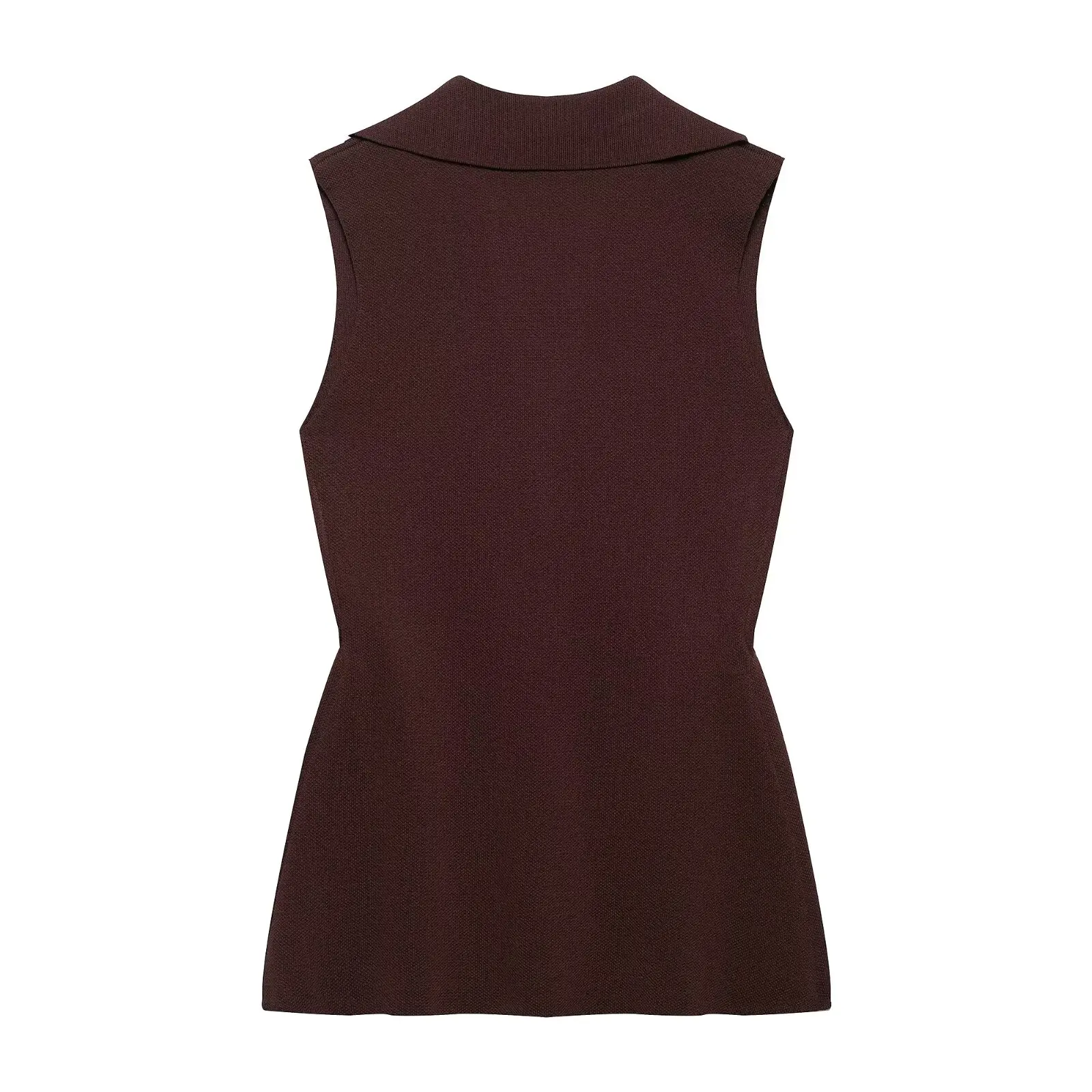 Zevity 2025 سترة نسائية عصرية بلون واحد مطوي الخصر...