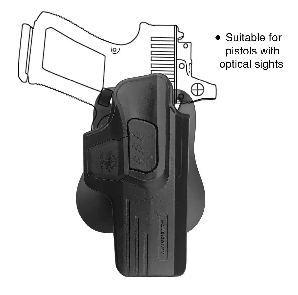 OWB Holster Paddle Polymer Fit: Glock 17 (Gen 1-5) / Glock 22 31 (Gen 1-4) Compatible with 19 19X 25 44 45 1-5)23 32