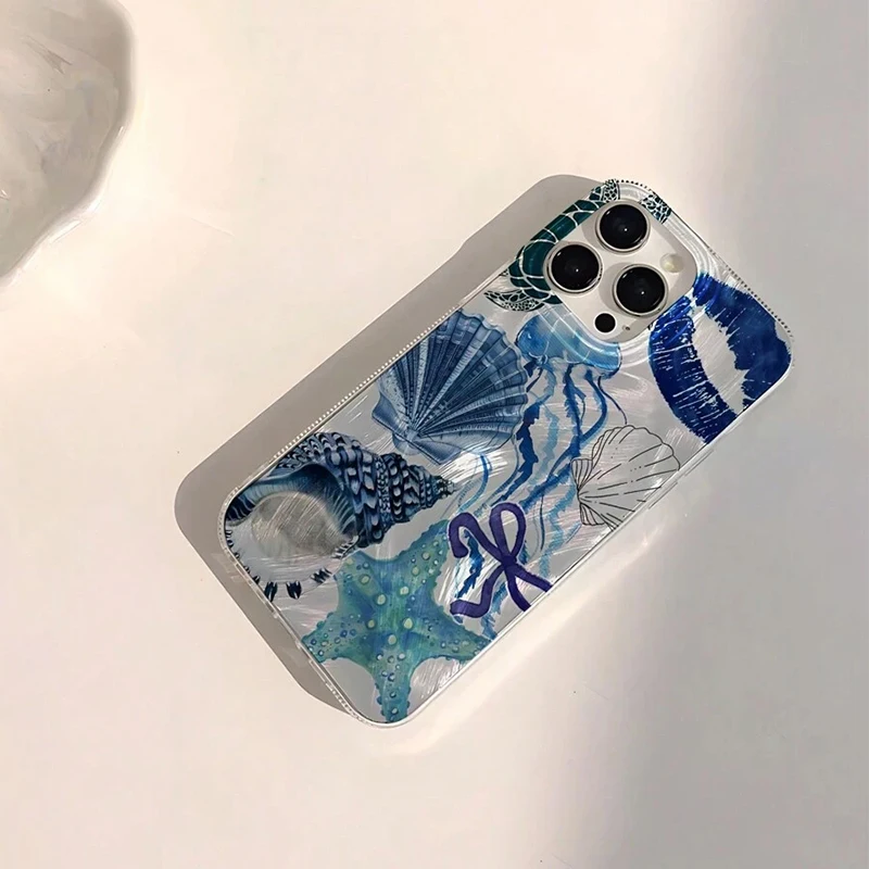 Seaside Scenery Beach Waves Pattern Phone Case Cover