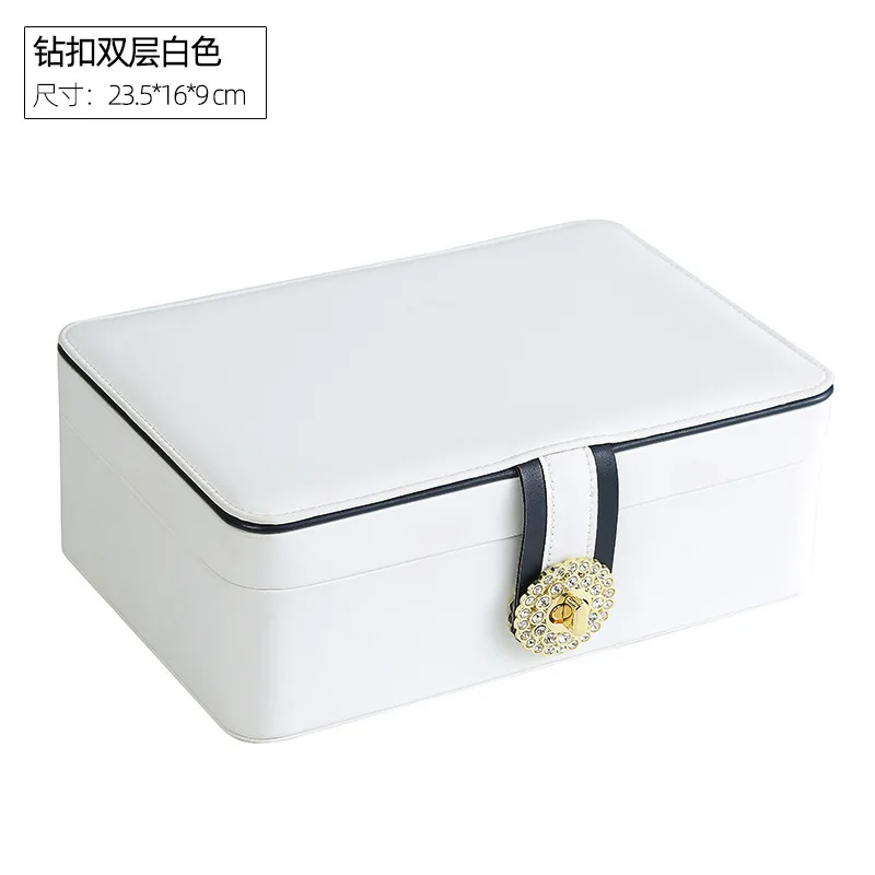 New Jewelry Box Double Layer Portable Organizer Travel PU Leather Display Storage Case for Earrings Necklace Jewelry Organizer
