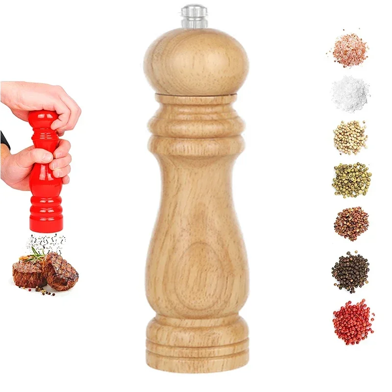 Salt and Pepper Grinder Solid Wood Spice Pepper Mill with Strong Adjustable coffee Grinder Cooking Tools Kitchen Utensils salt and pepper grinder,nut spice grinder,pepper grinder,coffee grinder,herb spice grinder