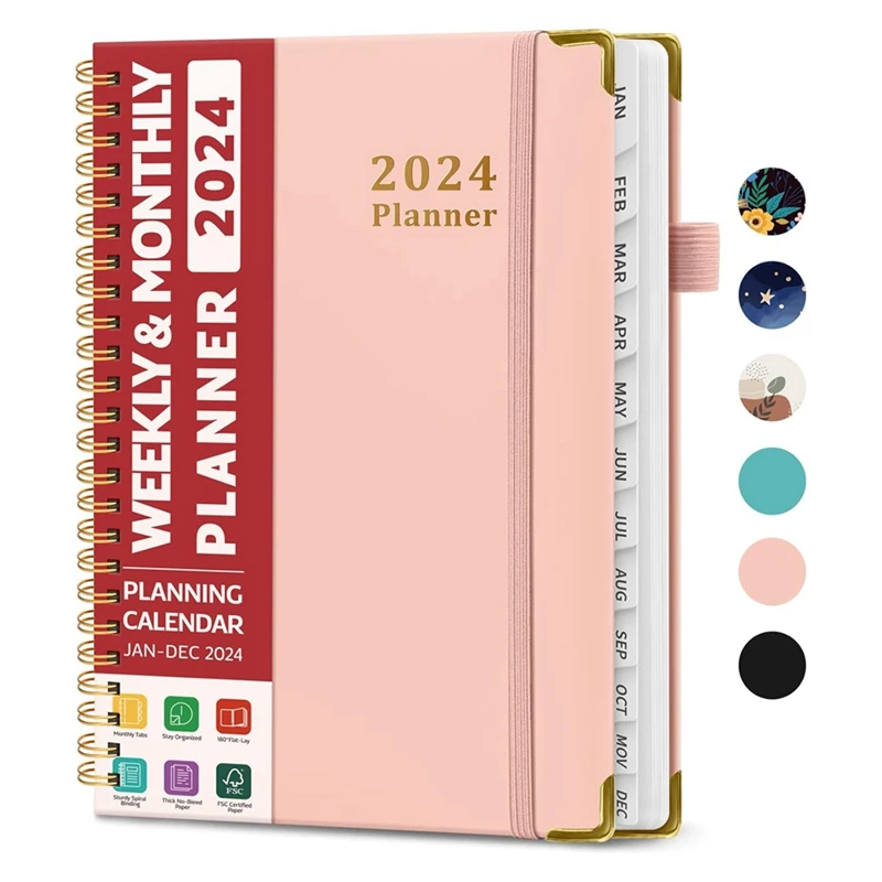 

2024 Planner - Weekly And Monthly Planner Spiral Bound, Jan 2024 - Dec 2024, A5 (6.7 X 8.6 Inch), Planner With Tabs