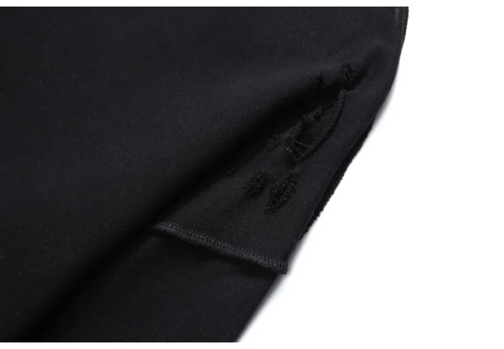 Camisolas rasgadas de manga comprida para homens e mulheres, pulôveres de ombro, streetwear com buracos rasgados, roupas grunge, sloth tops, primavera