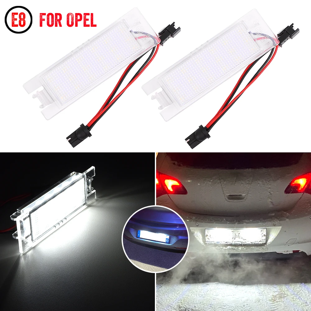 

2 Pcs For Opel Astra H J OPC Corsa C D Insignia Car LED Number License Plate Lights Lamp Auto Replacement Accessories