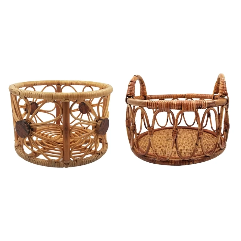 

Newborn Basket Vintage Rattan Chair Baby Bed for Newborn Photography Props Gift