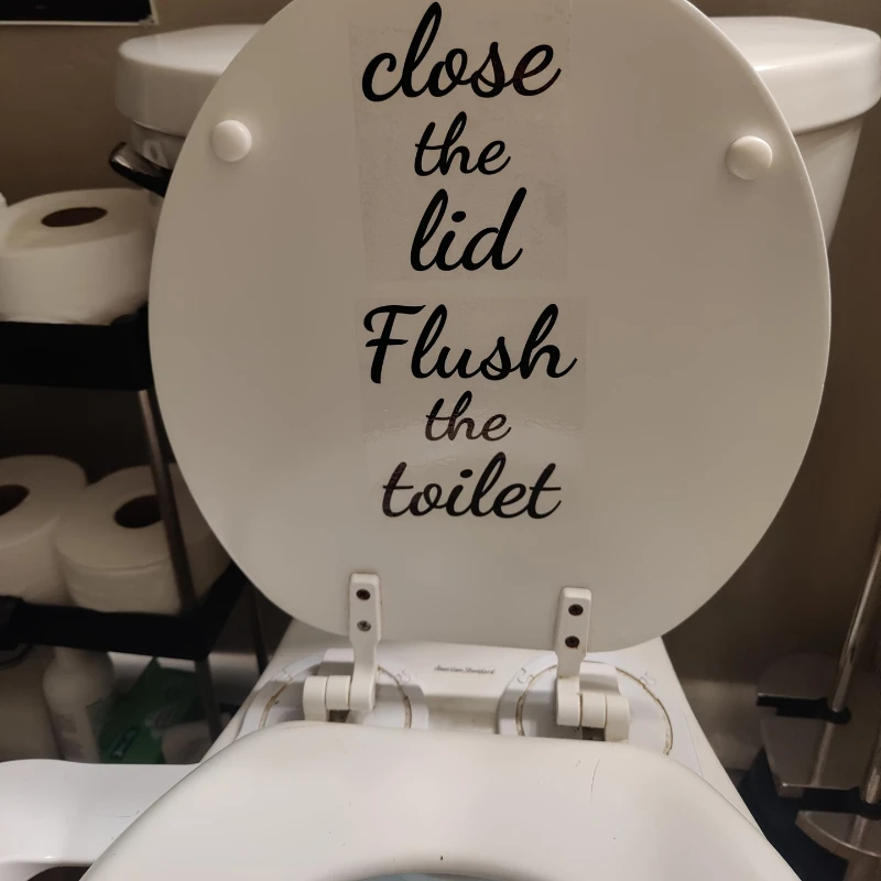 Funny Reusable Toilet Sticker Cleaning Tips Bathroom Removable Self Adhesive Stickers Home Decoration Wall Stickers