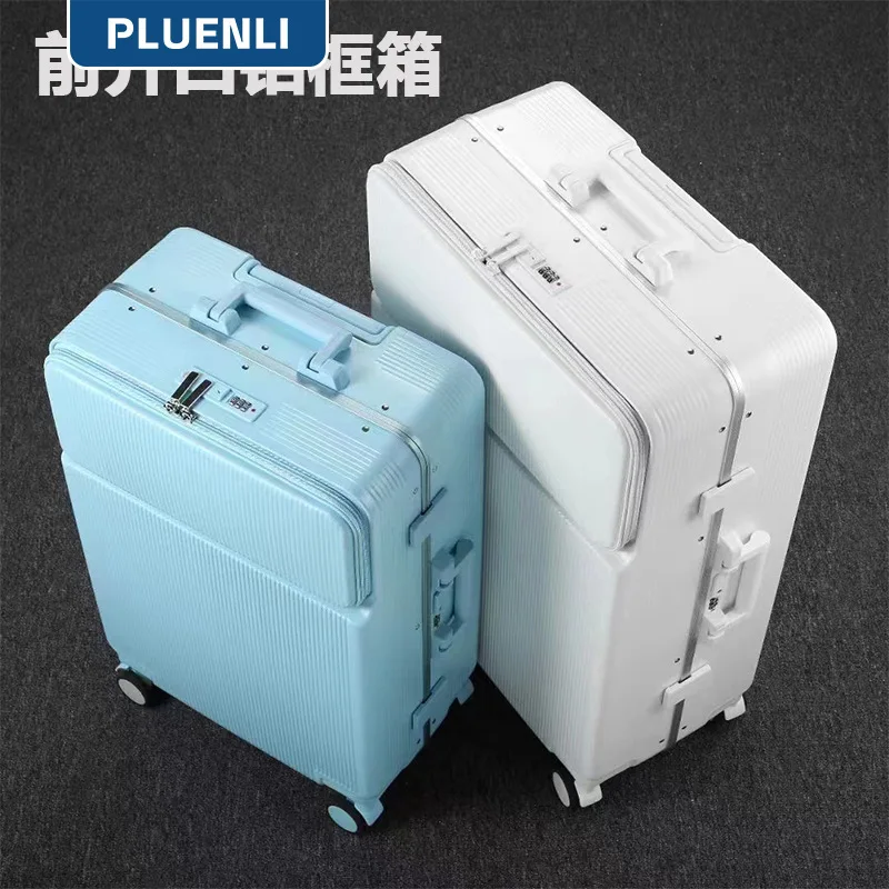 

Передняя крышка PLUENLI, карманы с вырезом, сумка для багажа, сумка для багажа, матовая, устойчивая к царапинам, троллейка, быстрая зарядка через USB, держатель для чашки, освещение для багажа