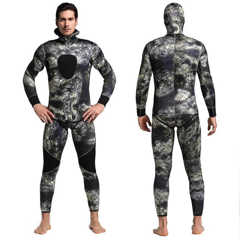 3MM Neoprene Wetsuit Split Body Surfing Suit men's Warm Winter Swimming Long Sleeved One Piece Swimsuit