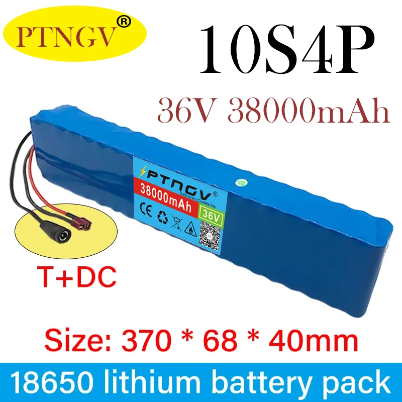 

36V 10S4P 38Ah 600W High Power 38000Mah Capaciteit 18650 Lithium Accu Ebike Elektrische Auto Fiets Motor scooter 20A Bms