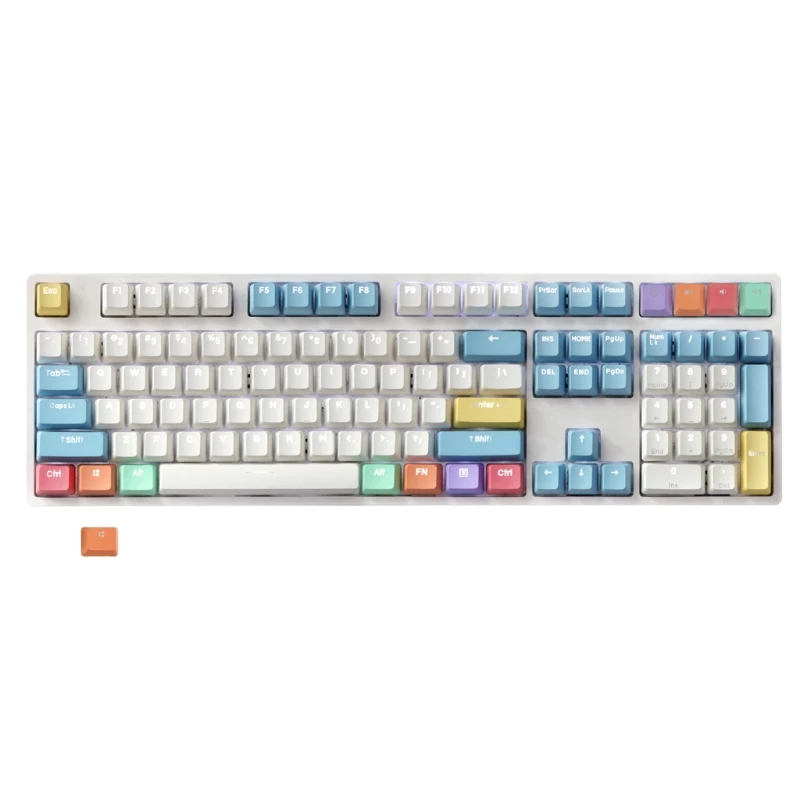 

Утолщенные колпачки для клавиш PBT, подсветка, окраска, обновление, 108 клавиш, вишневый профиль, меловая колпачка для клавиш