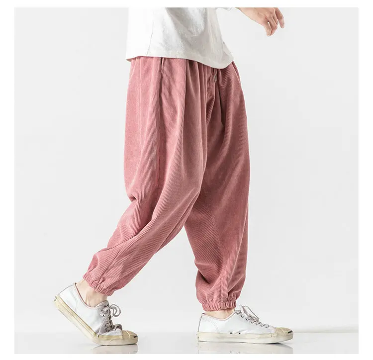 New corduroy men's corduroy pants fashion men's jogging pants cotton women's casual pants streetwear high waisted harem pants