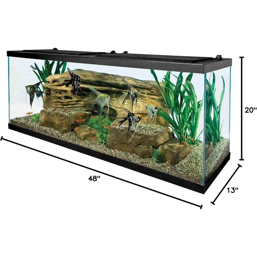 NEW-Glass Aquarium 55 Gallons, Rectangular Fish Tank (NV52018)