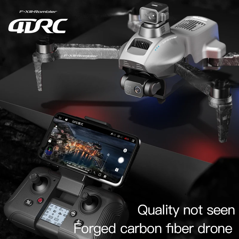 2022 F13 드론, FPV 쿼드콥터, 브러시리스 모터, RC 헬리콥터 장난감, 4K 전문 GPS, 3km, 3 축 EIS 흔들림 방지 짐벌 드론