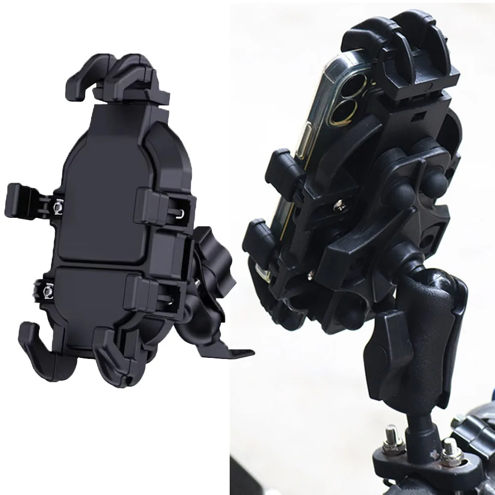 Motorcycle Handlebar Phone Holder Stand Outdoor Riding Rearview Mirror GPS Navigation Mount for Motorbike Electric Bike Bicycle