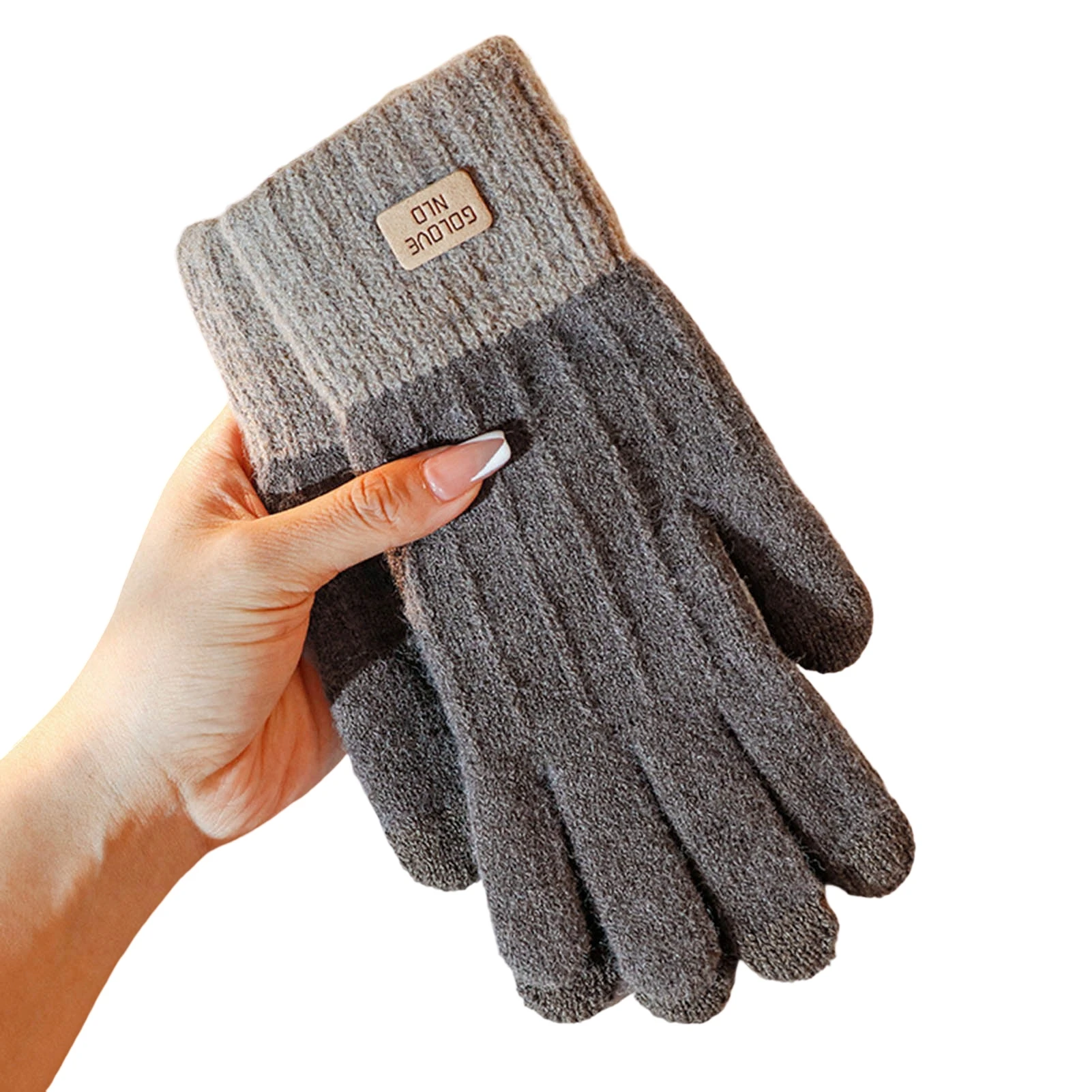 

Alpaca Fiber Winter Knit Warm Gloves Anti-Slip Elastic Full Finger Winter Texting Gloves for Cold Weather Protect Hands