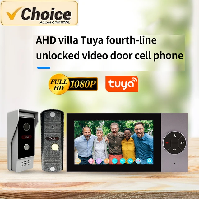 Tuya Smart Video Intercom System 7" 1080P IP65, Dual Connection (WiFi/Wired) with Alexa/Google Home, Commercial/Residential Door 1