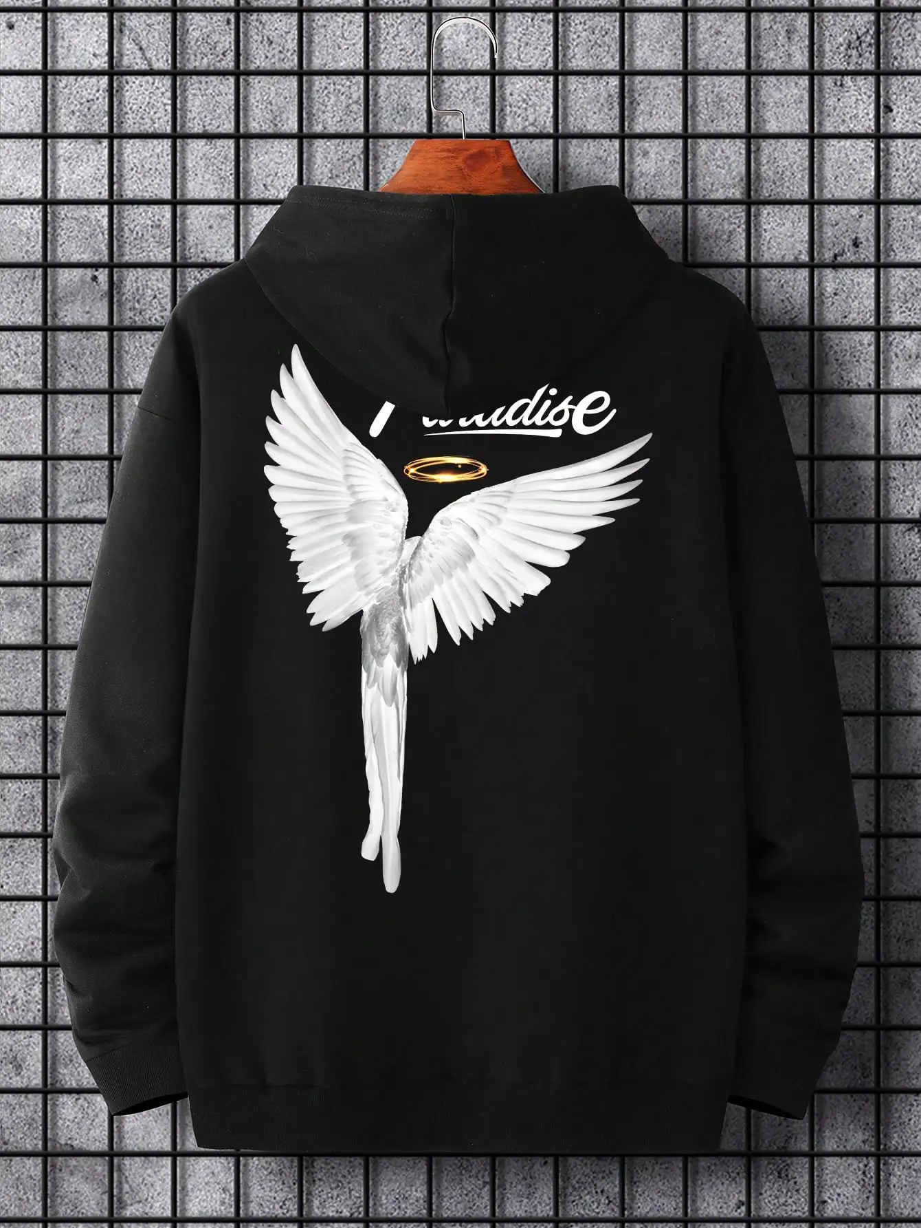 Paradise Angel Wings Pattern Men Hoodies Fashion New Clothing
