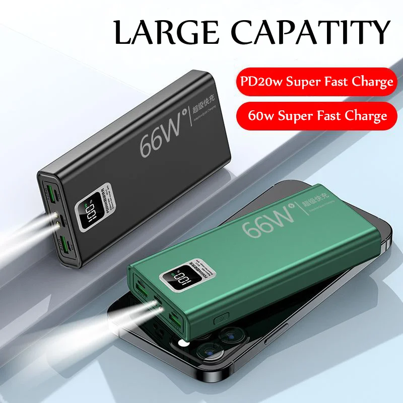 Vogek 66W Power Bank 20000mAh Portable Phone External Battery Fast Charge Auxiliary Battery Powerbank For Huawei Iphone best wireless power bank