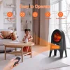 Indoor Space Heater, 1500W Ceramic Electric Heater with Flame, 24 Inch Remote 8H Timer Tower Heater with Thermostat 2