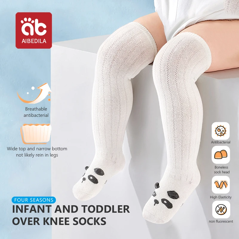 

AIBEDILA 9 Colors Baby Socks Knee High Sock Girls Kids Long Thin Cotton Breathable Toddler Socken For Children's School Sock