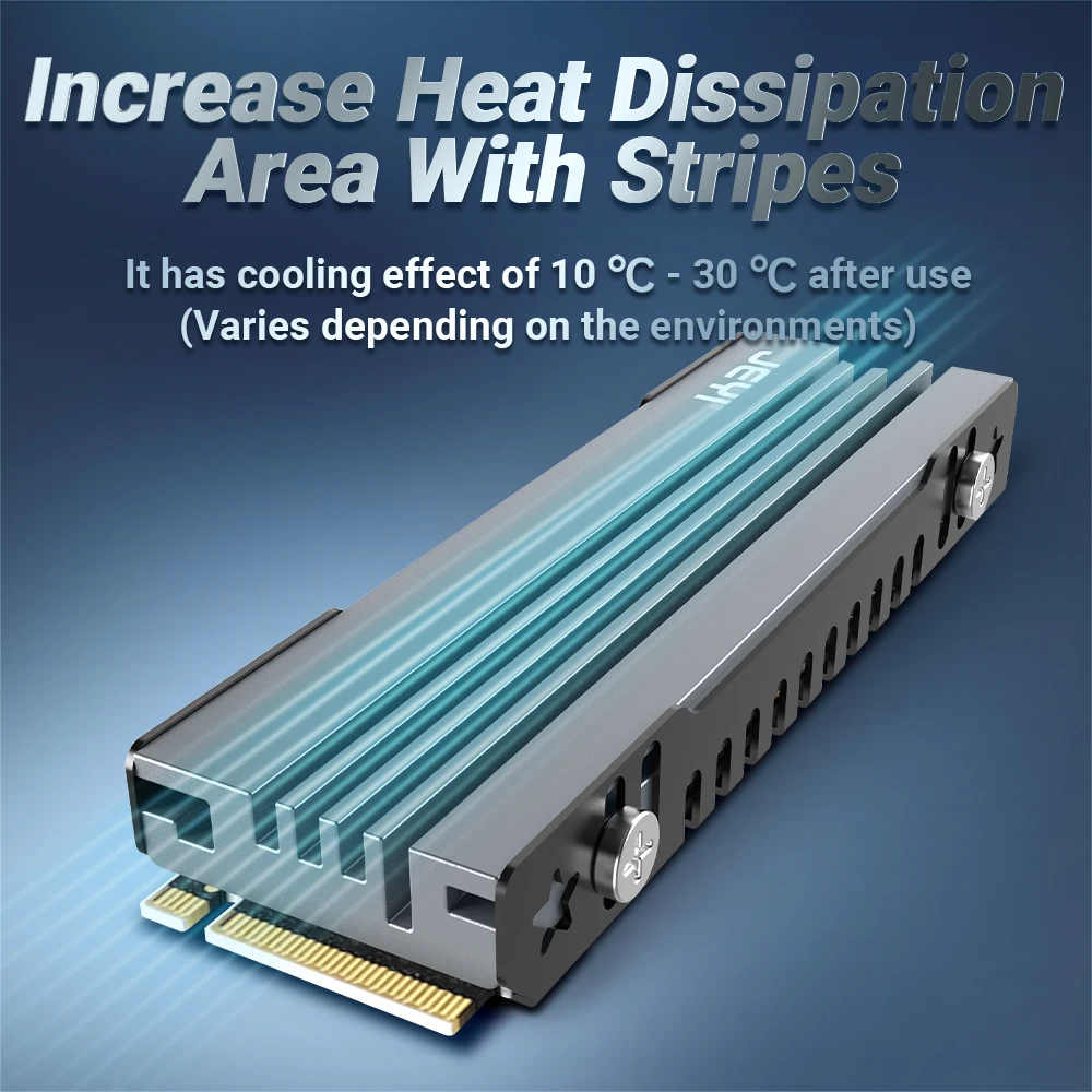 SSD Heatsink JEYI M.2 2280 NVME NGFF Cooling Full Aluminum with Thermal Silicone Pad for Motherboard / PS5