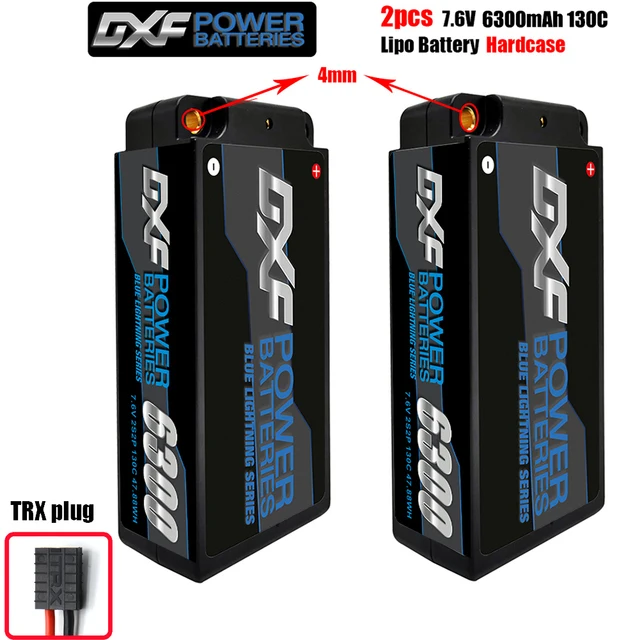 バッテリーDXF-Lipo2sショートパックHv 7.6v 6300mah 7000mah 4800mah
