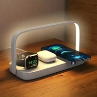4 In 1 Fast Wireless Charger Stand Led Night Light Bedroom Lamp Phone Charging Station Dock For iPhone iWatch 2-10 SE Airpods * - Image 2