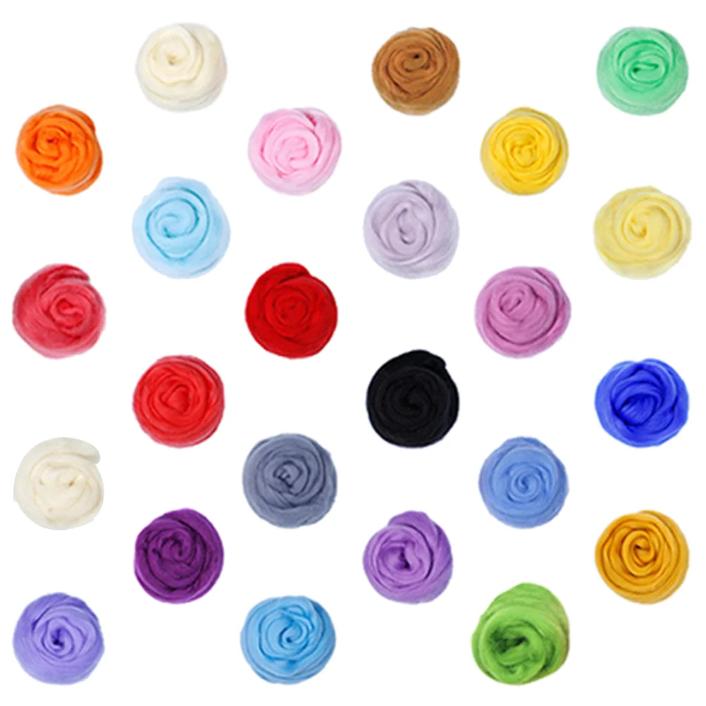 

Wool Yarn Decorative Wool Felting Yarn DIY Needle Felting Wool Felting DIY Colored Stripe Set DIY Felt Puncture Material