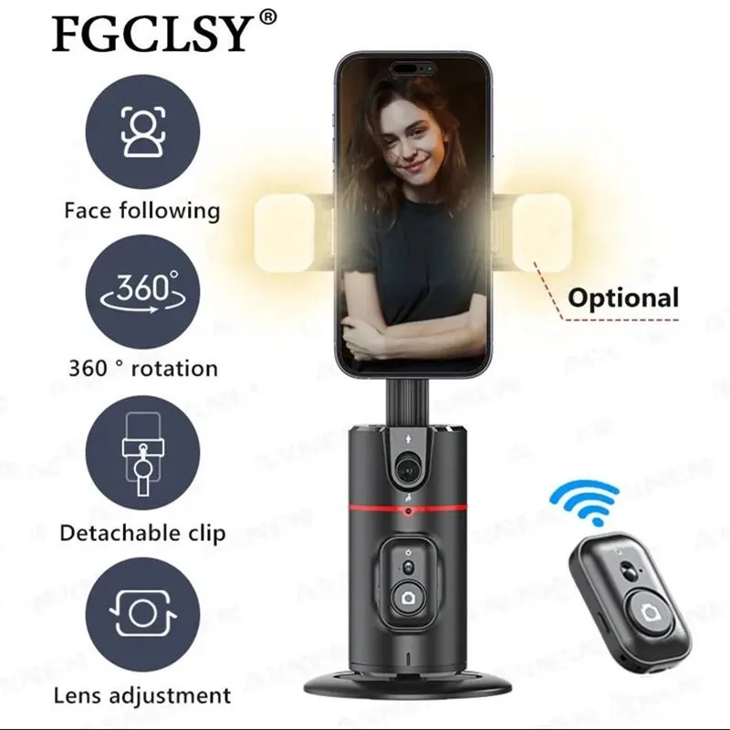 Desktop Gimbal AI Automatic Face Tracking Recognition Stabilizer For iPhone Indoor Outdoor Shooting