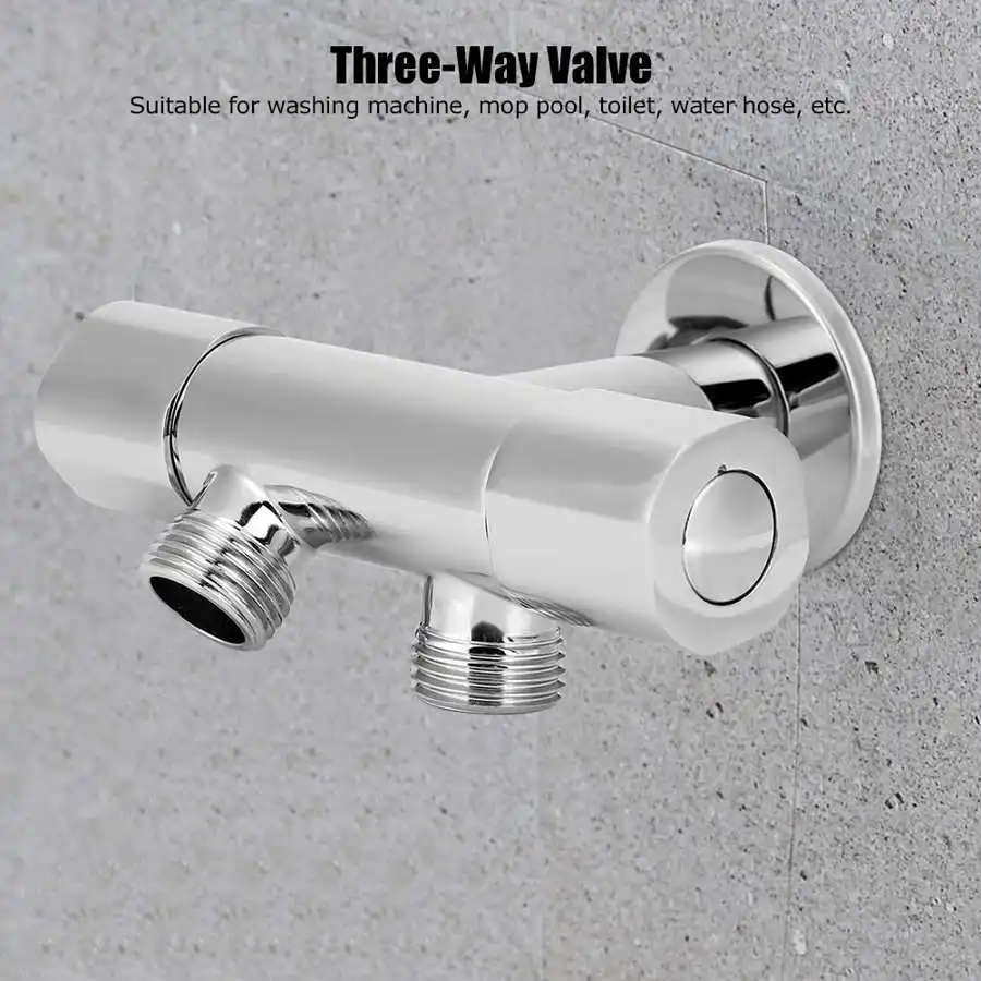 

G1/2" Thread Brass Angle Valve 1 Inlet 2 Outlet Water Diverter valve Three-Way Valve Double Handle Bathtub Mixer Tap Part