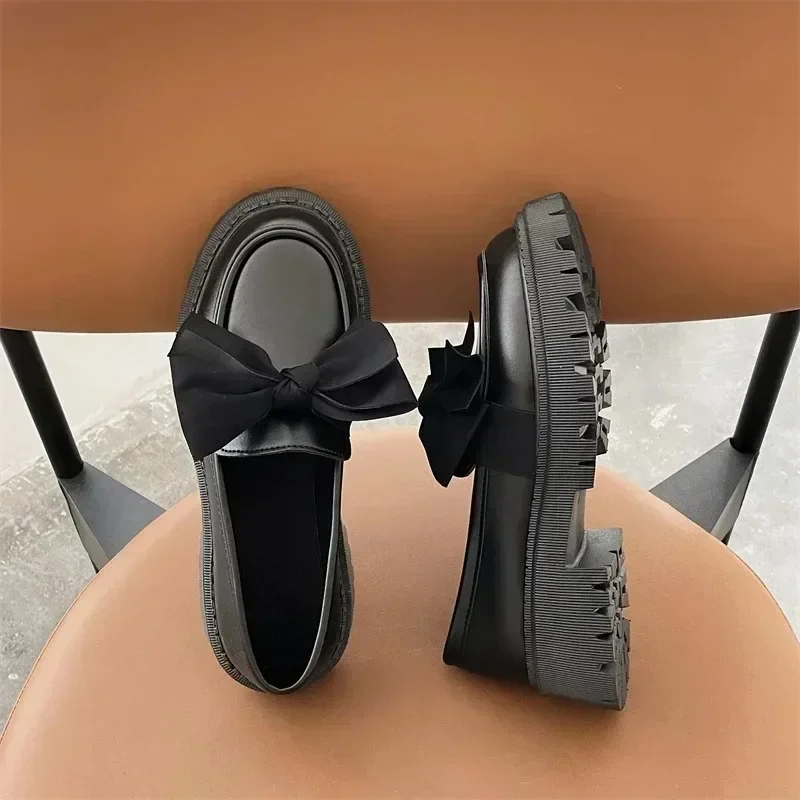 Ladies Shoes 2024 Brand Women's High Heels Classics Daily Pumps Butterfly-knot Women Round Toe Square Heel Slip on Shoes Women 5