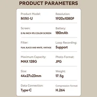 OBIJOYI Mini Digital Camera 0.96 Inch Keychain Camera Retro Support Memory Card 1080P Small Camcorder Video Recorder with Flash - Image 6