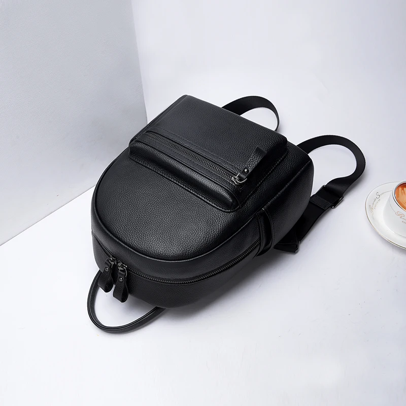 Fashion Female Travel Back Pack 100% Genuine Leather Women's Backpacks Luxury Solid Color Cow Leather Women Backpack School Bags 3