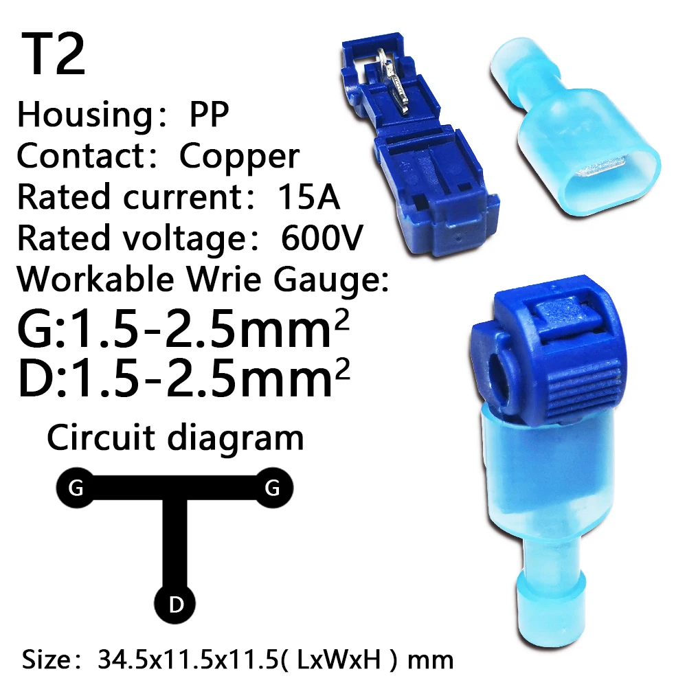 10/20/40/50Pcs T-Tap Connector Quick Electrical Cable Connector Snap Splice Lock Wire Terminal Waterproof Crimp Wire Terminal brushed ac motor Electrical Equipment & Supplies