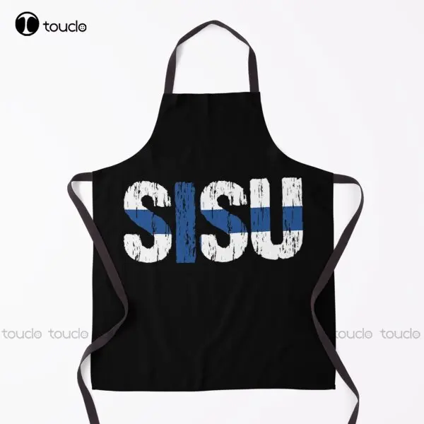 

Контрастные ранцы Sisu с финским флагом для женщин и мужчин, унисекс, для взрослых, для сада, кухни, для уборки дома, фартук на заказ, Новинка
