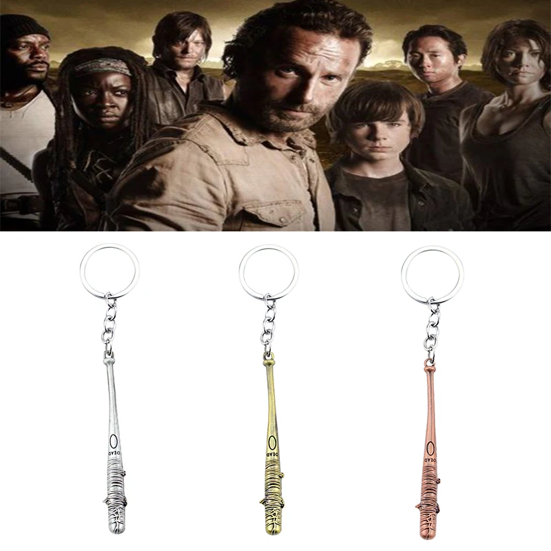 Hot Game Movie The Walking Dead Metal Negan Lucille Mini Baseball Bat Ball Ciondolo Portachiavi Accessori Donna Uomo Gioielli