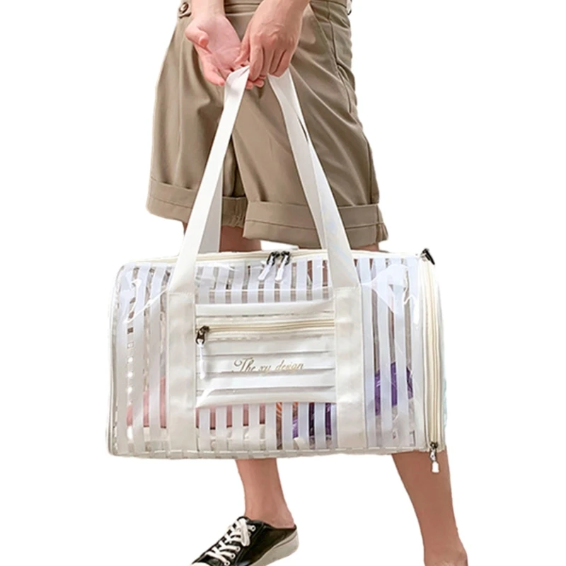 Functional Clear PVC Tote Training Bag for Sports Shopping and Business Trips