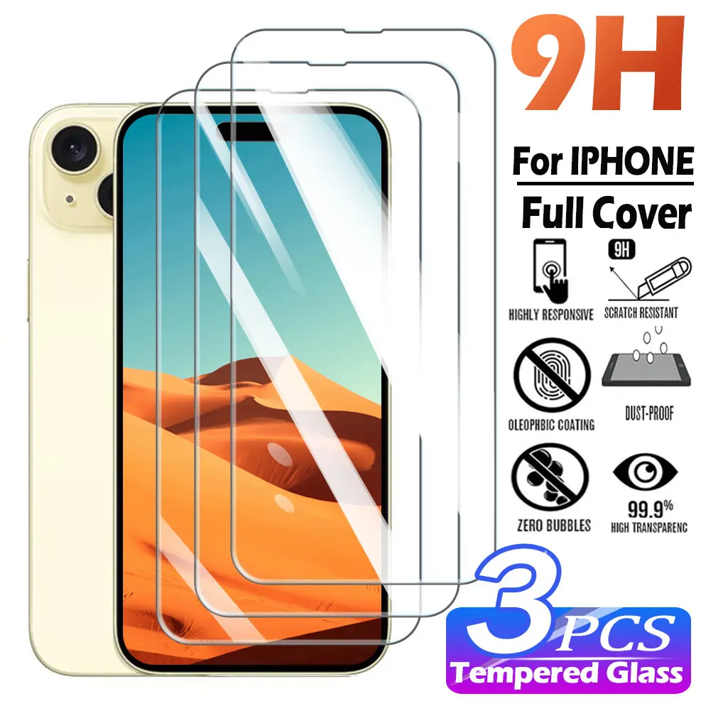 Premium Full Cover Tempered Glass Screen Protector - 3-Pack