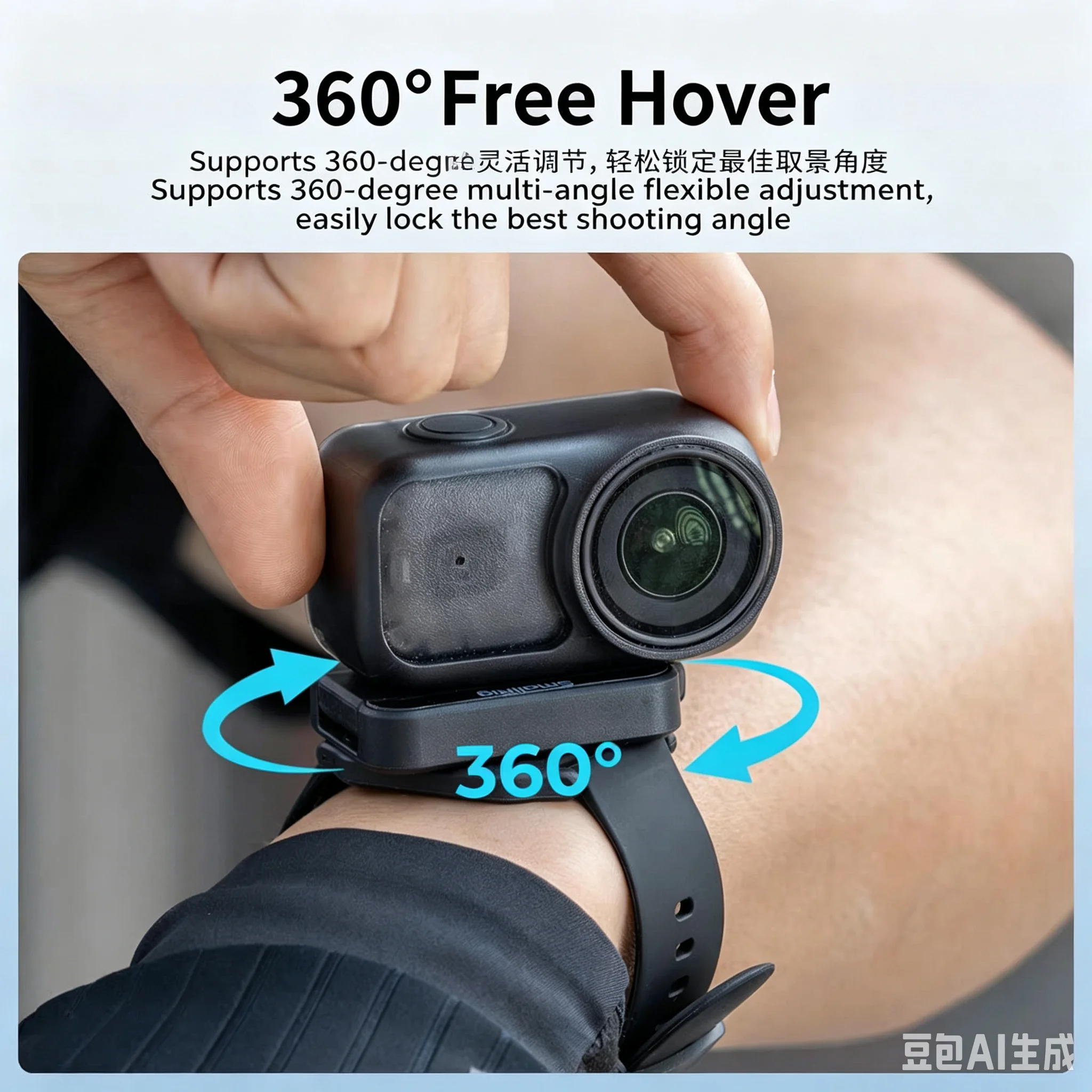 DJI 오즈모 액션 6 / 나노, 360용 스몰리그 액션 카메라 손목 스트랩 마운트 ° 회전식 손목 마운트 수평 및 수직 촬영
