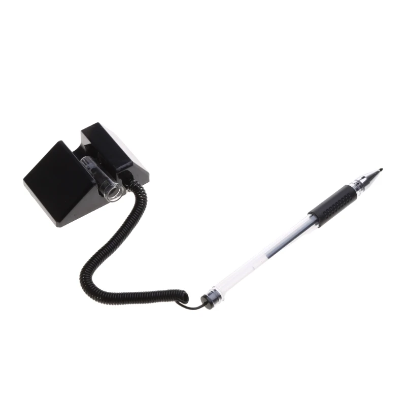 Reception Desk Pen 6pcs Secure Counter Pens with Adhesive Chain and Holder 4