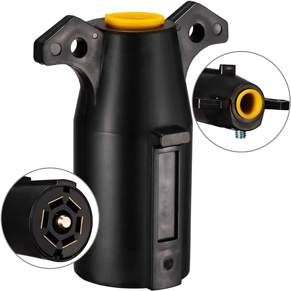 American style 7-pin 7 Way Trailer Towing Blade Round Socket Plug Connector Adapter 12V 7 PIN Plug Adapter For Trailer RV Yacht trailer plug adapter