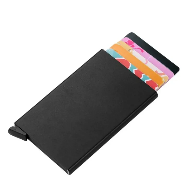 

Anti-theft ID Credit Card Holder Minimalist Porte Carte Thin Aluminium Metal Wallets Pocket Case Bank Women Men Credit Card Box