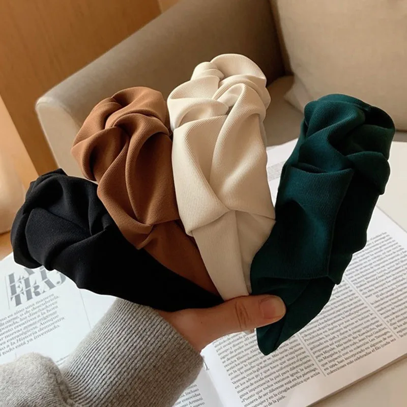 

New Fashion Hair Hoop Hair Bands for Women Girls Flower Solid Color Headbands Designer Wide Hairband Hair Accessories Headwear