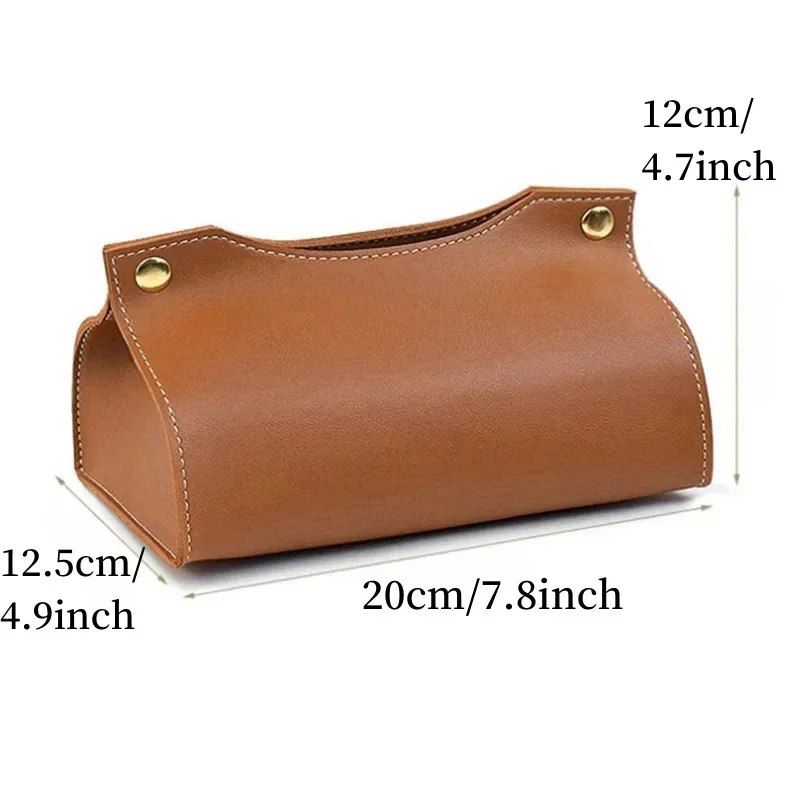 Tissue Box Dispenser Home Living Room Coffee Table Desktop Simple Napkin Box Kitchen Storage Paper PU Leather Organizer
