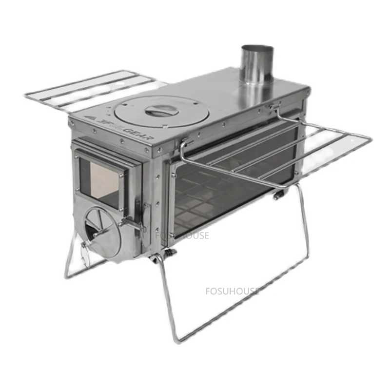 Nordic สแตนเลส Chimeneas กลางแจ้งเครื่องทําความร้อนเตาไม้ Creative Multifunction Outdoor Camping ฤดูหนาวบาร์บีคิวเตาผิง T 1